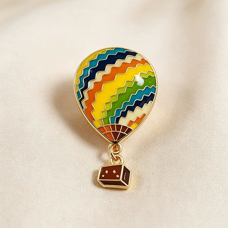 Embroidery Bali - Bros Logam Berbentuk Balon Udara Panas,