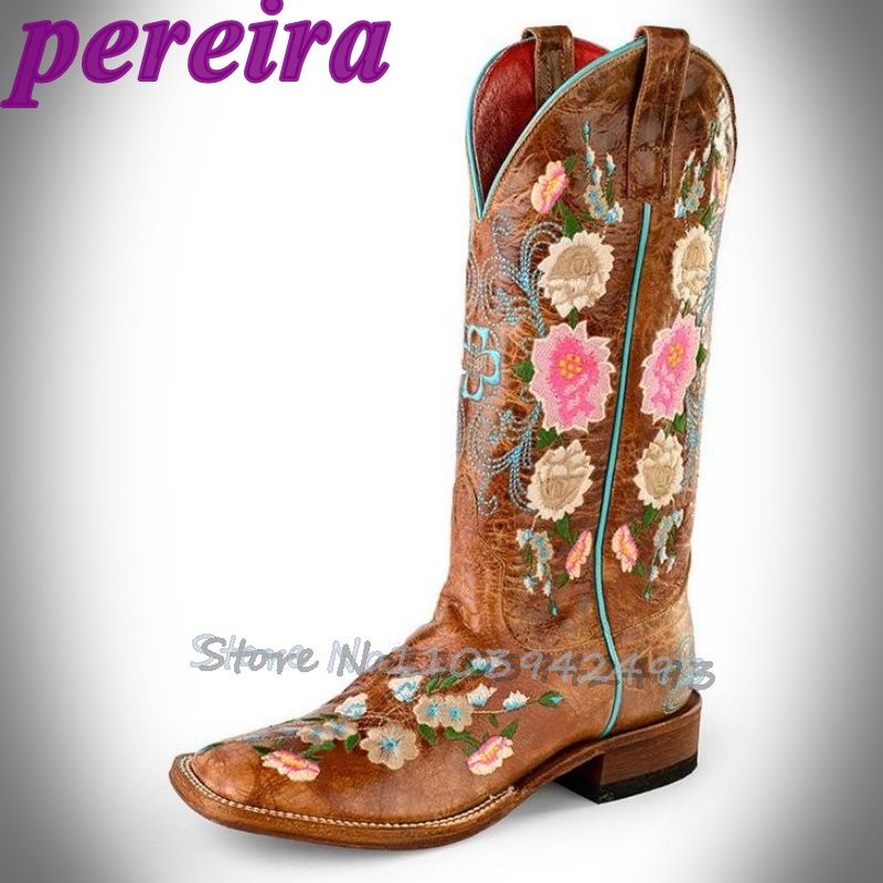 Embroidery Rose - Sepatu Bot Bunga Bordir Botas Taman
