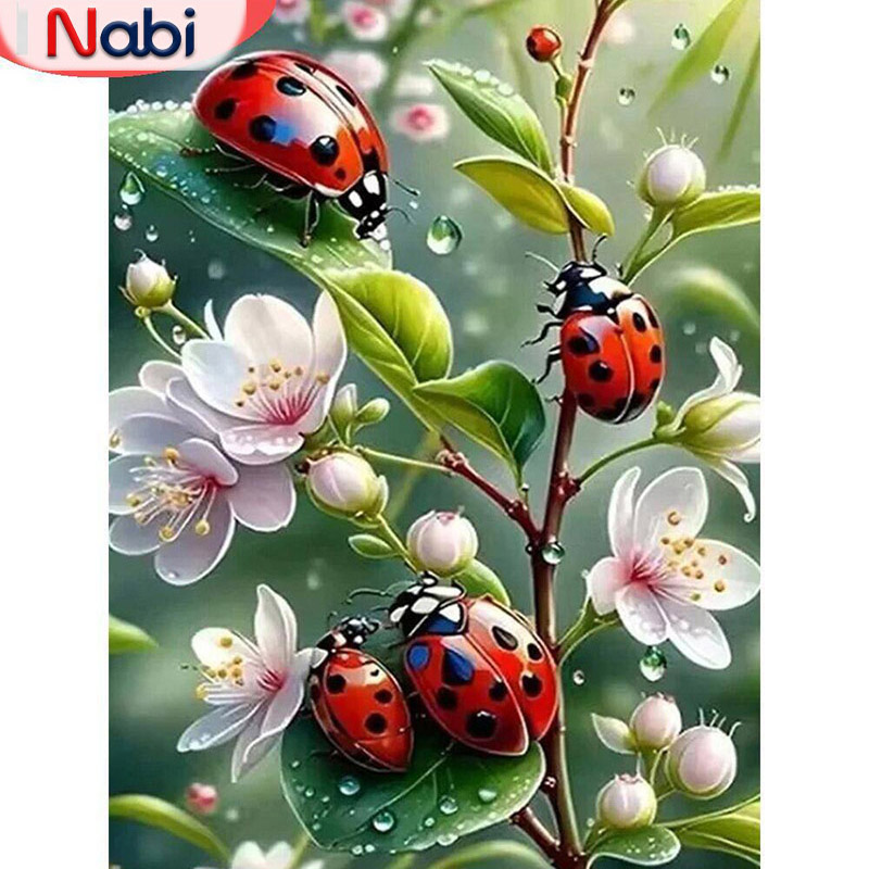 Embroidery Lady Bug - Lukisan Berlian Nabi 5d Motif Kumbang,