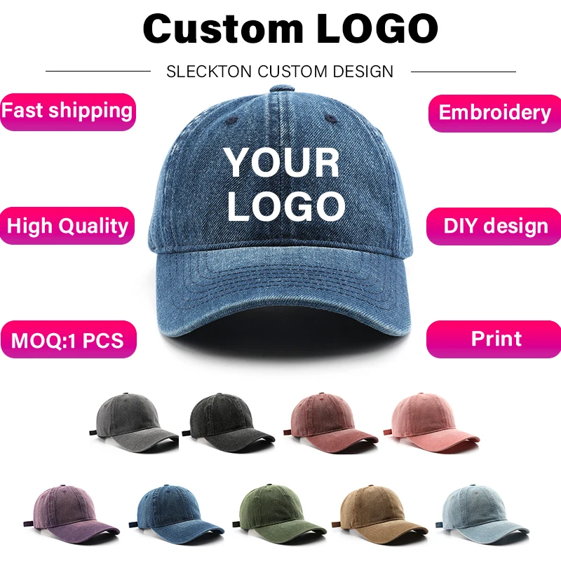 Embroidery Design Logo - SLECKTON topi bisbol LOGO kustom untuk