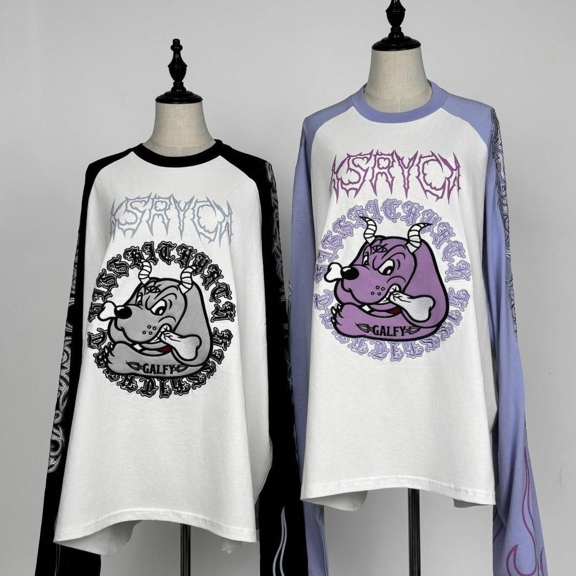 Embroidery Cotton Shirt - Kaos Lengan Panjang Y2K Gaya Harajuku