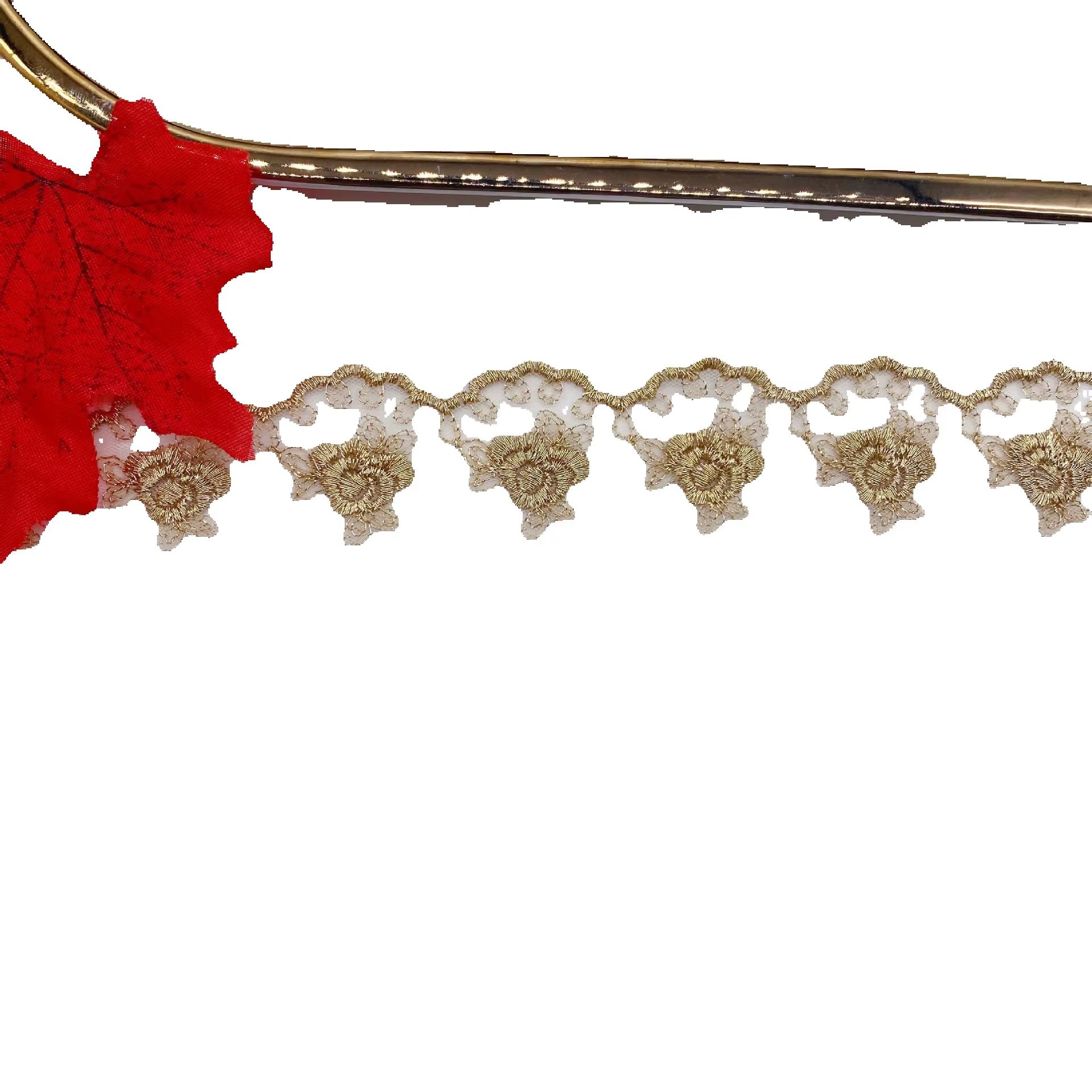 Embroidery Rose - Bordir Benang Emas Bunga Mawar Renda