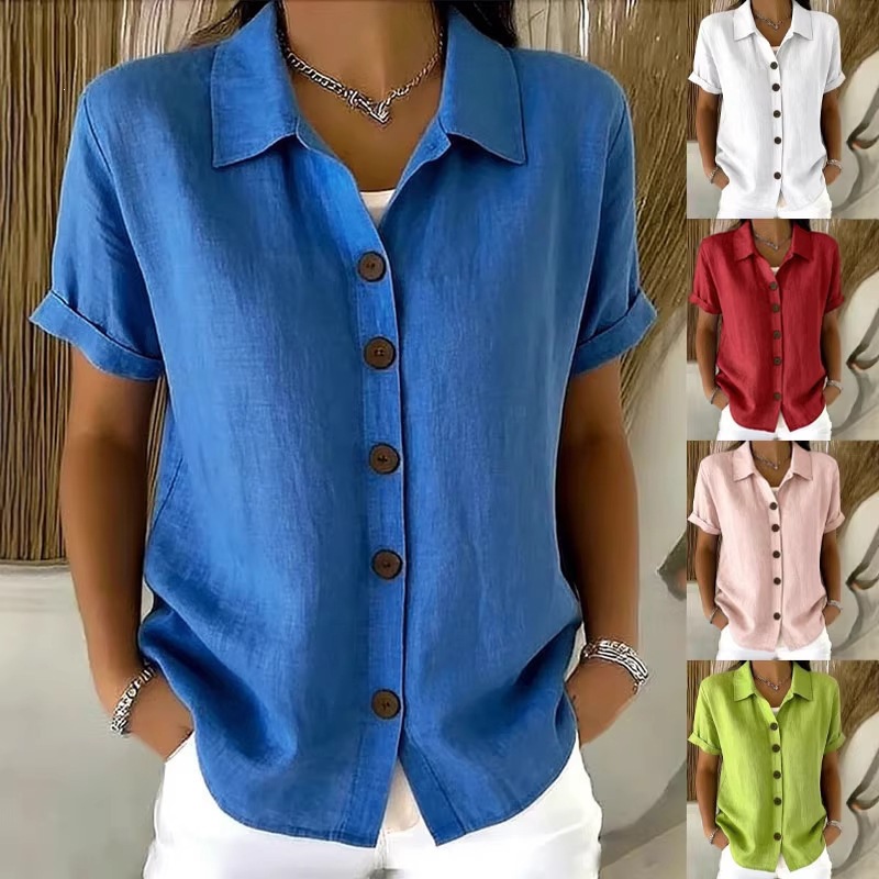 Atasan Linen Katun Musim Panas - Embroidery Online ulasan dan harga