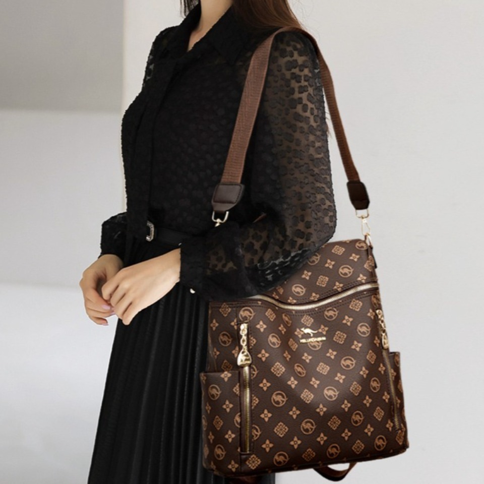 Tas Ransel Kulit Lembut Wanita - Embroidery Design Logo ulasan dan harga