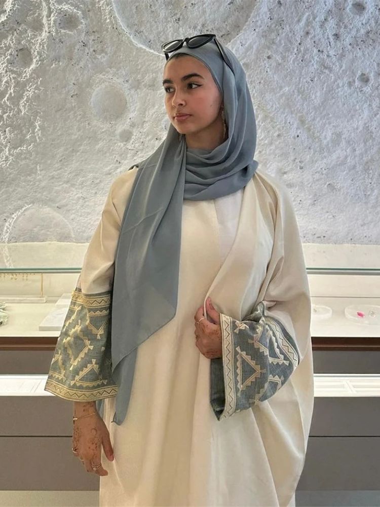Eid Kimono Abaya Dubai bordir  - Embroidery Kebaya ulasan dan harga
