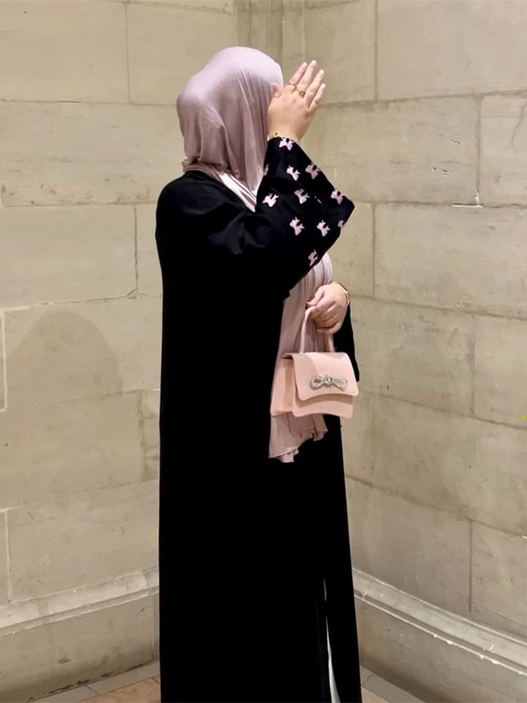 Ramadan Abaya hati hitam Damen - Embroidery Kebaya ulasan dan harga