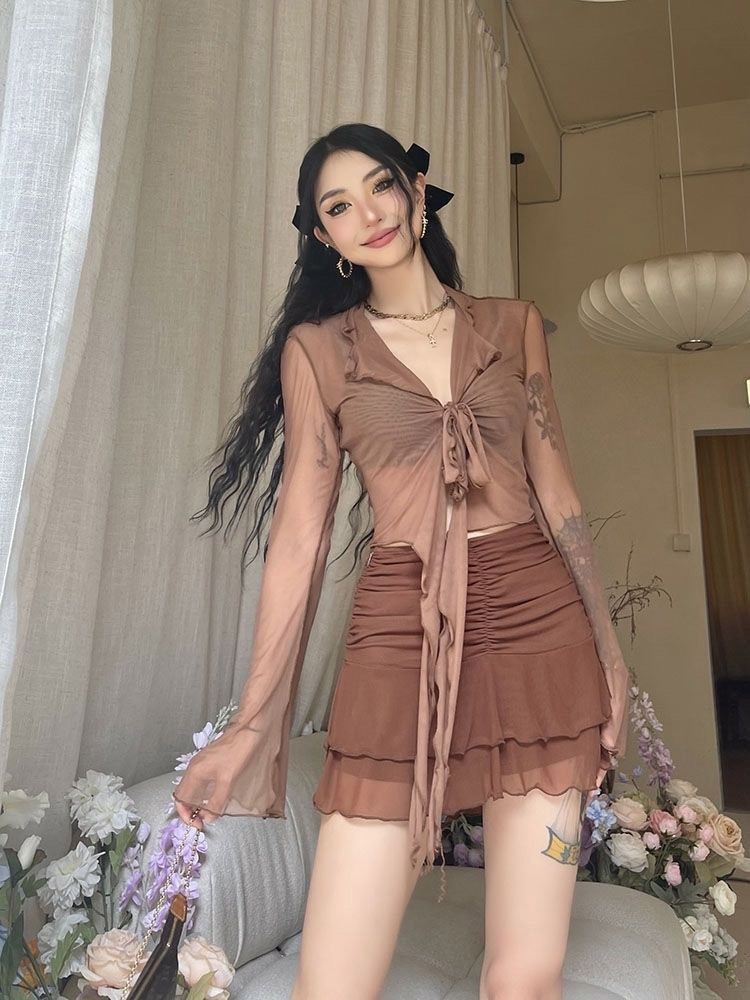 Blus lengan Flare panjang untu - Embroidery Online ulasan dan harga