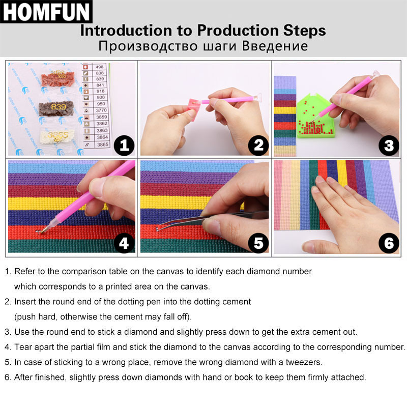 HOMFUN Seni 5D Diy Lukisan Ber - Embroidery Lady Bug ulasan dan harga