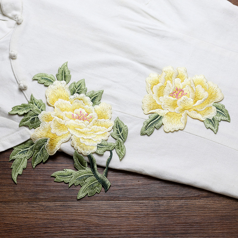 1 Pasang Patch Bordir Bunga Me - Embroidery Yellow Dress ulasan dan harga