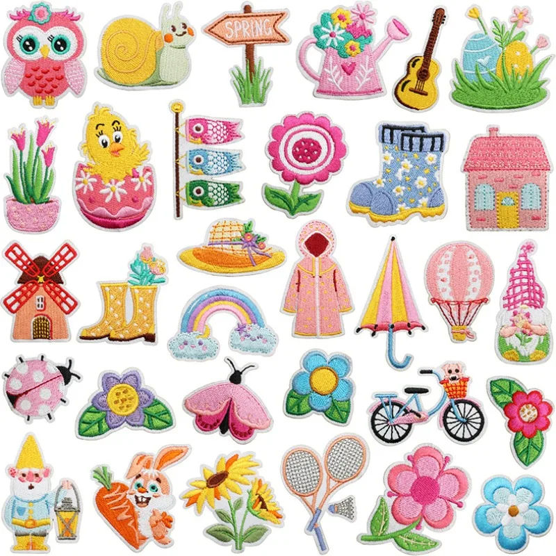 10/20PCS Stiker Kain Bordir Te - Embroidery Lady Bug ulasan dan harga