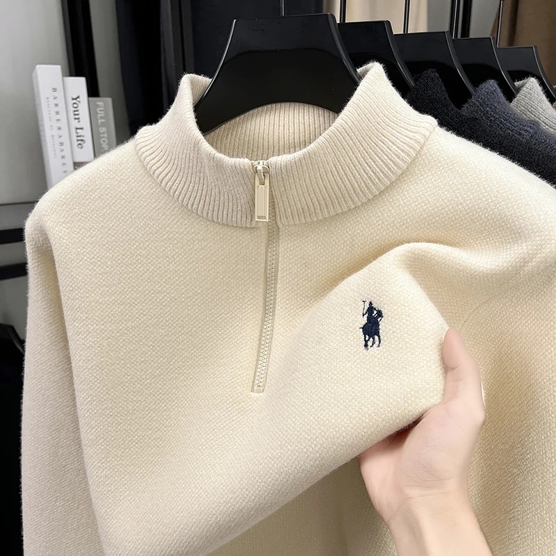 Sweater kerah berdiri dengan r - Embroidery Design Logo ulasan dan harga
