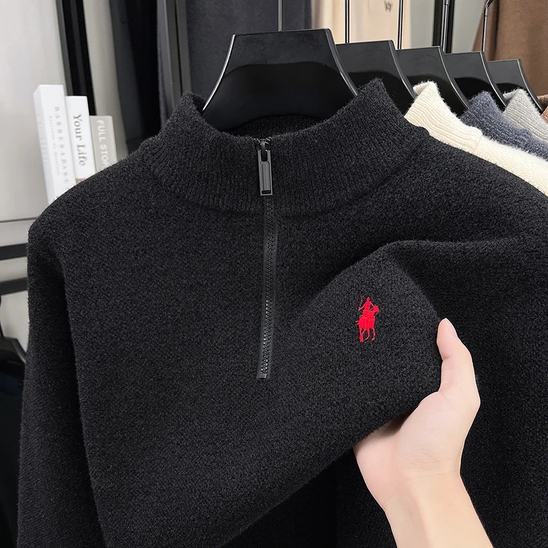 Sweater kerah berdiri dengan r - Embroidery Design Logo ulasan dan harga