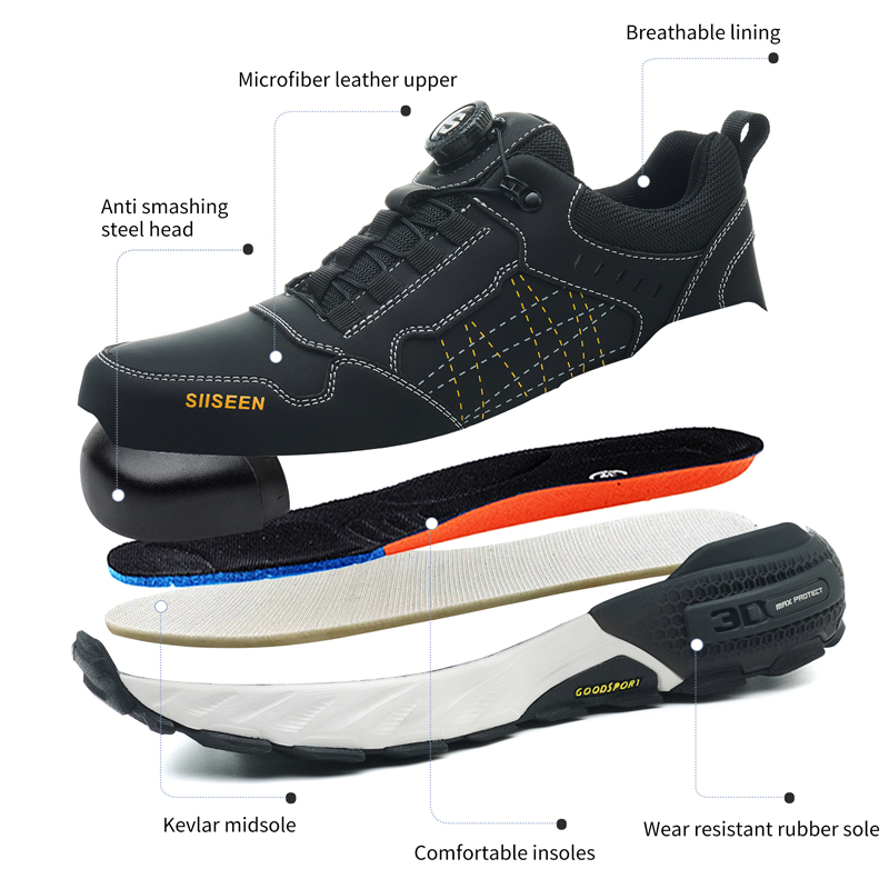 Sepatu Safety Kulit Hitam Sepa - Embroidery Garments ulasan dan harga
