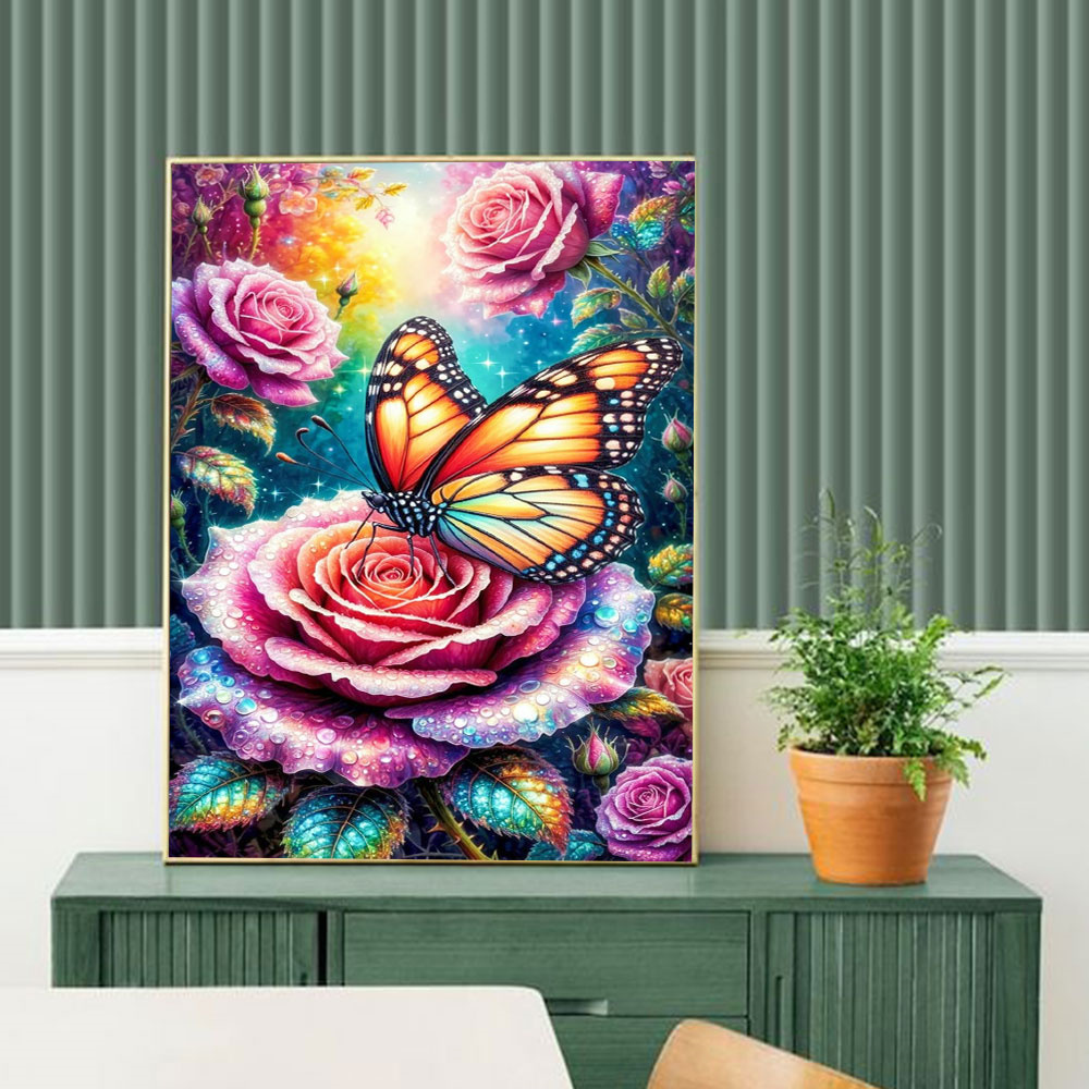 Mosaik Berlian Kupu-kupu 5D DI - Embroidery Rose ulasan dan harga