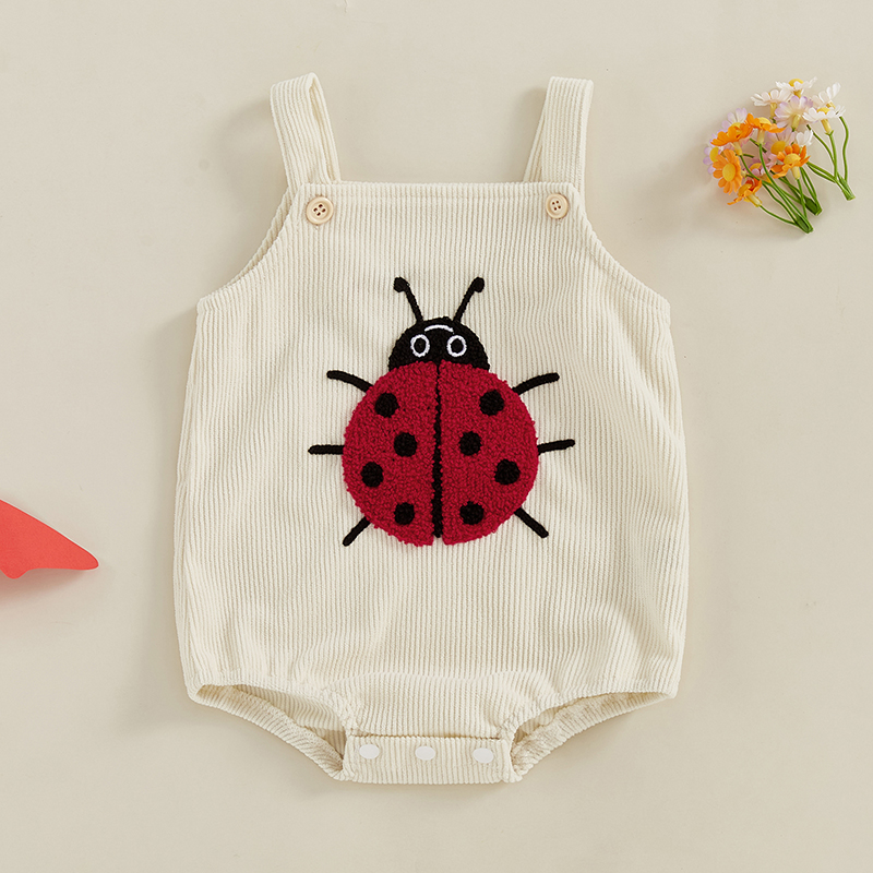 Romper Bayi Musim Panas Tanpa  - Embroidery Lady Bug ulasan dan harga
