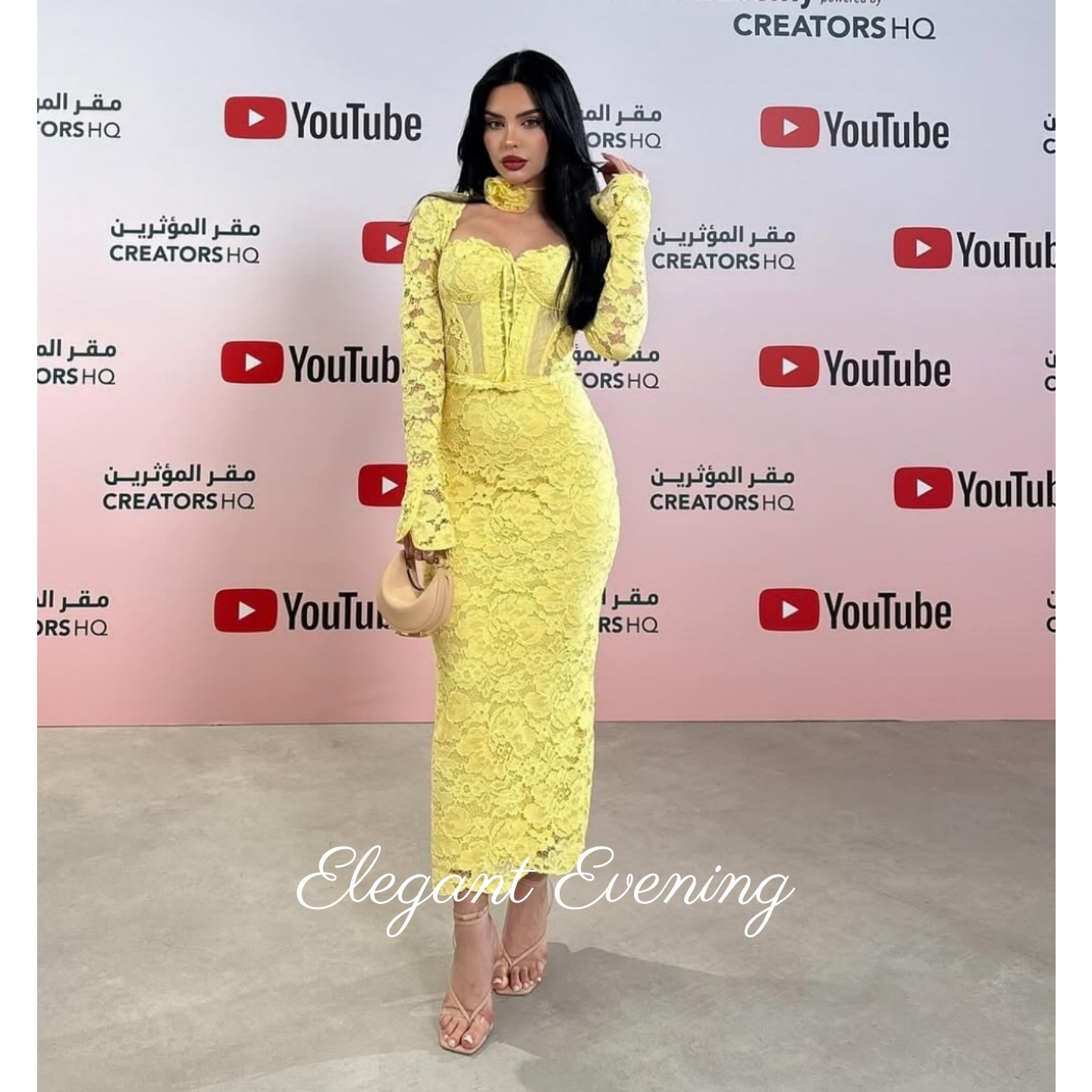 Gaun Prom Renda Kuning Gaun Ma - Embroidery Yellow Dress ulasan dan harga
