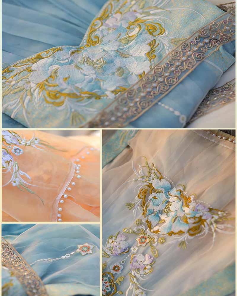 Gaun Hanfu Cina Wanita Bordir  - Embroidery Yellow Dress ulasan dan harga